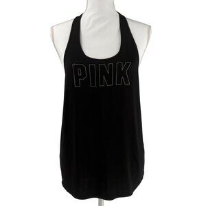 Victorias Secret Pink Active Black Racerback Tank Top Lightweight Size S